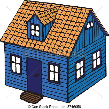 Of Small House   Wooden Norwegian House Csp8746056   Search Clipart