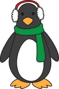 Penguin Clipart Image   Cartoon Penguin Bundled Up In A Scarf And