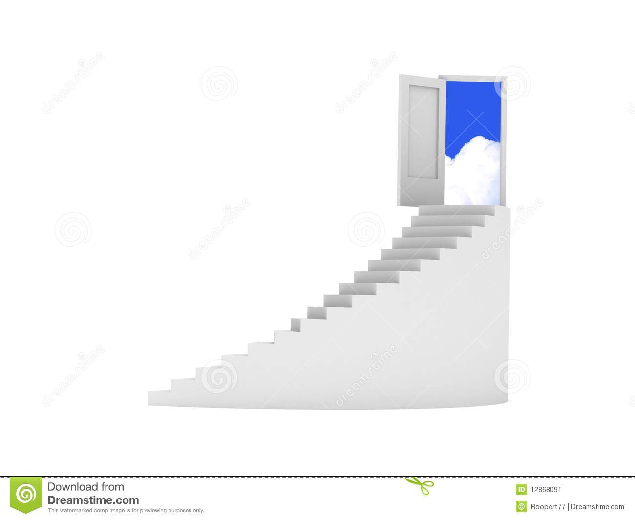 Rounded Stairway To Heaven Isolated On White Background  High Quality    