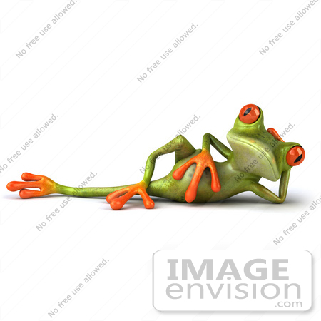 Royalty Free Clipart Picture Of A 3d Red Eyed Tree Frog Relaxed And
