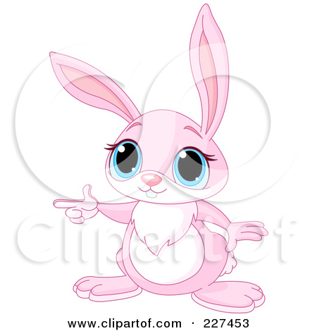 Royalty Free  Rf  Clipart Illustration Of A Cute Pink Bunny Pointing