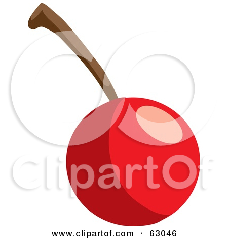 Royalty Free  Rf  Clipart Illustration Of A Shiny Red Bing Cherry With