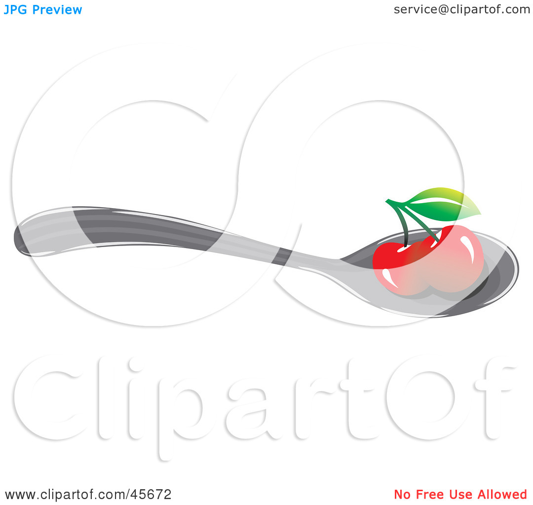 Royalty Free  Rf  Clipart Illustration Of Two Bing Cherries Resting On