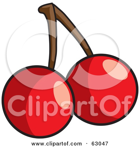 Royalty Free  Rf  Clipart Illustration Of Two Shiny Red Bing Cherries