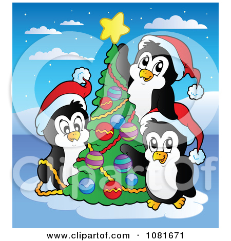 Santa   Wife Decorating Christmas Tree Clipart By Dennis Cox  5156