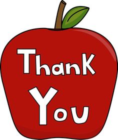 Thank You Clip Art Thank You Apple Big Red Apple With The Words Thank