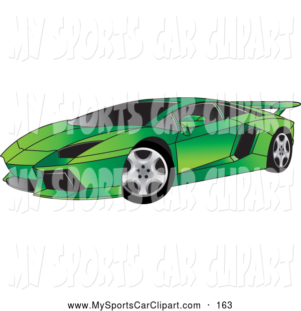 Transportation Clip Art Of A Green Lamborghini Aventador Sports Car