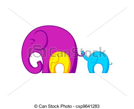 Vectors Of Elephants Family   Resting Elephants Family Connected To