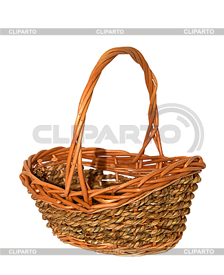 Wicker Basket Isolated On White Background      G215