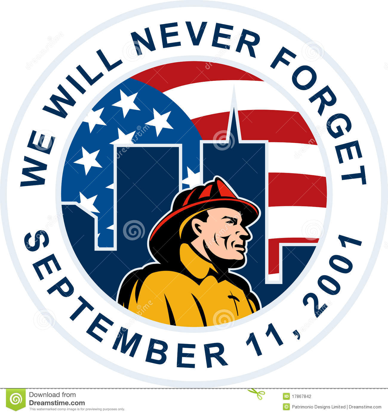     With American Flag And Words We Will Never Forget September 11 2001