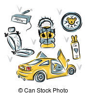 Yellow Sport Car With Lamba Doors For Your Design Vector Clip Art