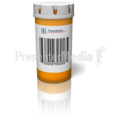 Barcode On Pill Bottle Presentation Clipart