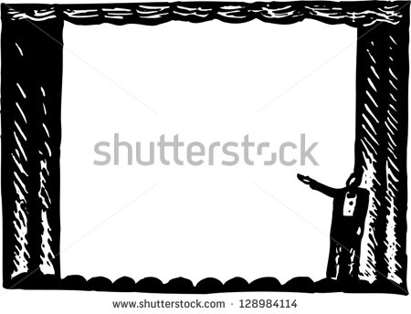 Black And White Vector Illustration Of Theater Stage   128984114