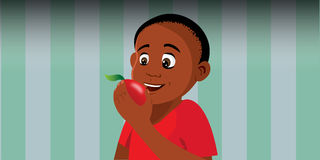 Boy Eating Apple Stock Illustrations Vectors   Clipart    81 Stock