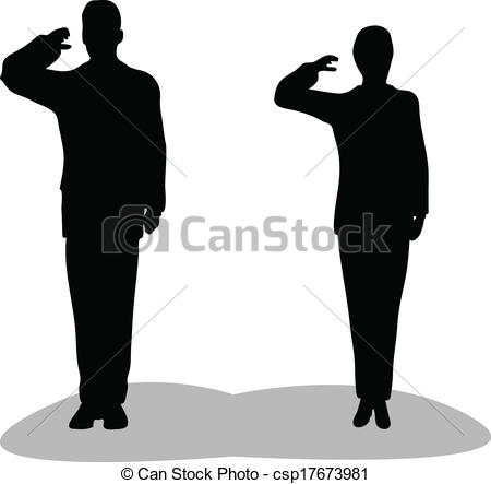 Business Man And Woman Give Salute Isolated On White Background    