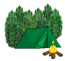 Camping Clip Art   Small Green Tent And Campfire