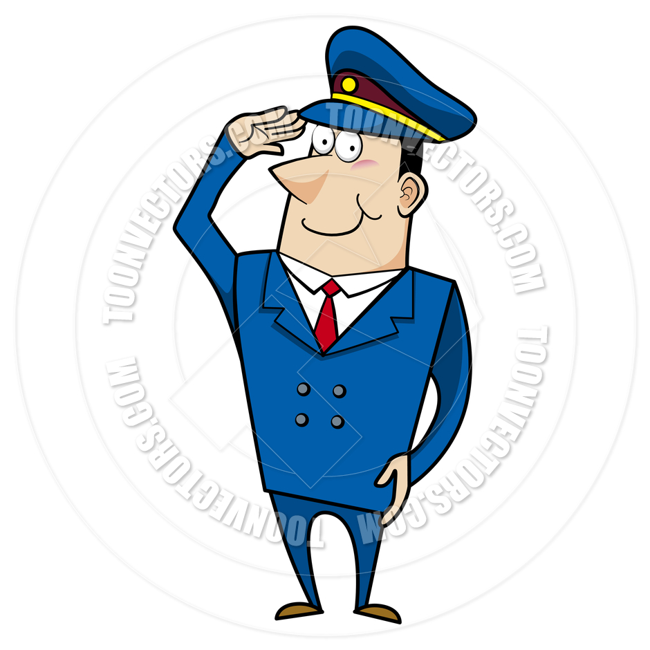 Cartoon Police Officer Man Saluting By Totallypic Com   Toon Vectors    