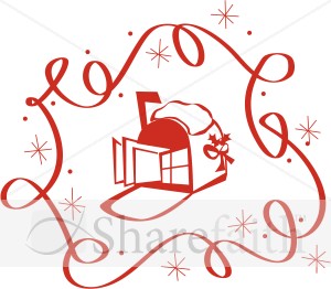 Christmas Mailbox In Winter   Religious Christmas Clipart