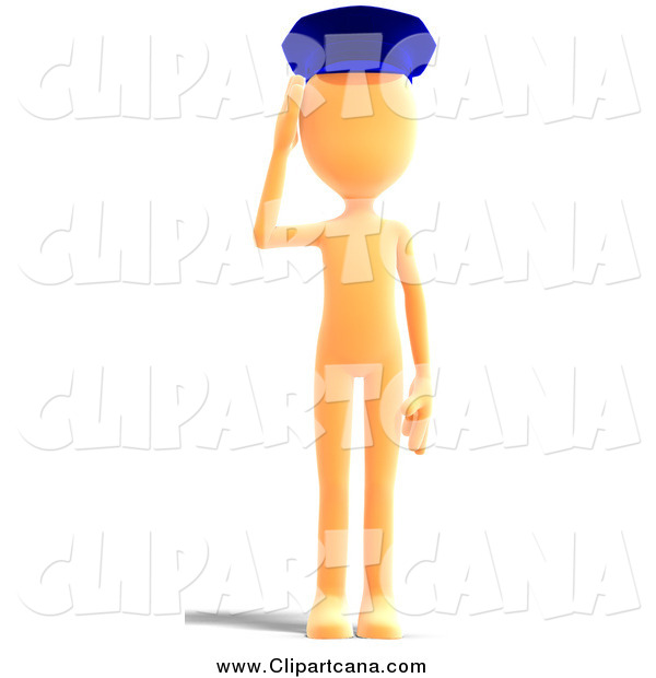 Clip Art Of A 3d Orange Man Saluting By Ralf61    771