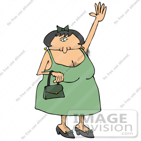 Clipart Of A Gross Hairy Woman Or Cross Dresser With Lots Of Body Hair