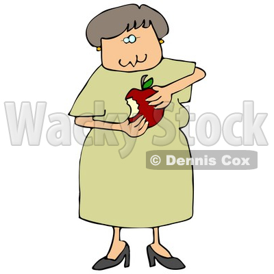 Dress Eating A Red Apple Clipart Illustration Graphic   Djart  16462