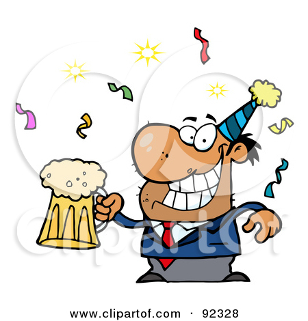 Free  Rf  Clipart Illustration Of A Drunk New Years Party Guy