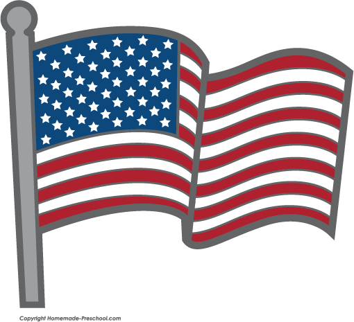 Fun And Free American Flags Clipart