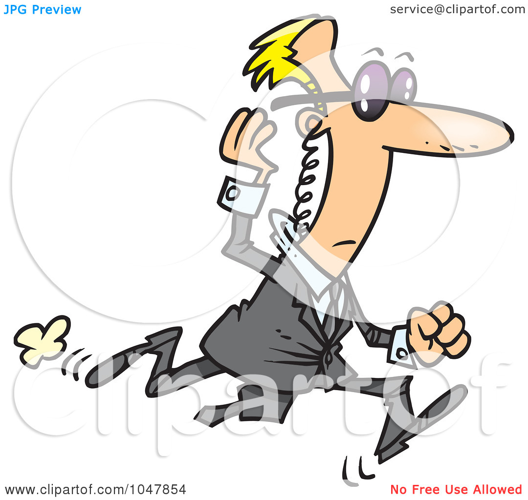 Illustration Of A Cartoon Running Secret Service Guy By Ron Leishman