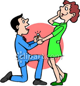 Man Proposing To His Girlfriend Royalty Free Clipart Picture