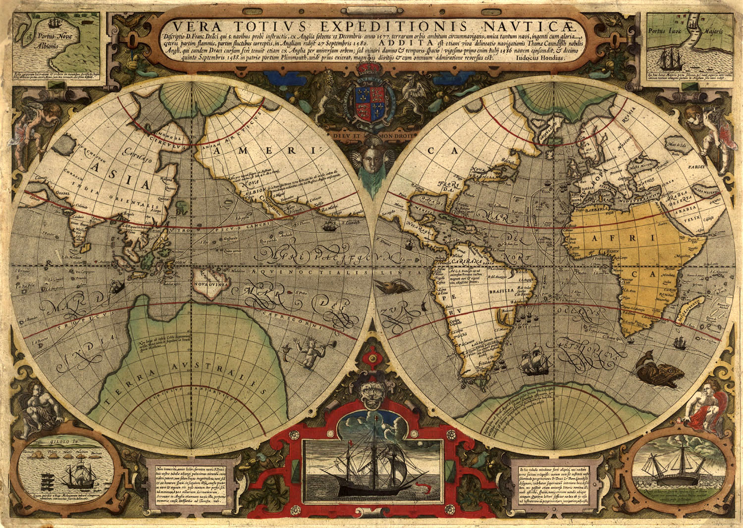 Map Of Sir Francis Drake  S Voyage Circumnavigating The Globe