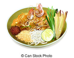 Pad Thai Noodles With Shrimps   Pad Thai Is A Dish Of Stir
