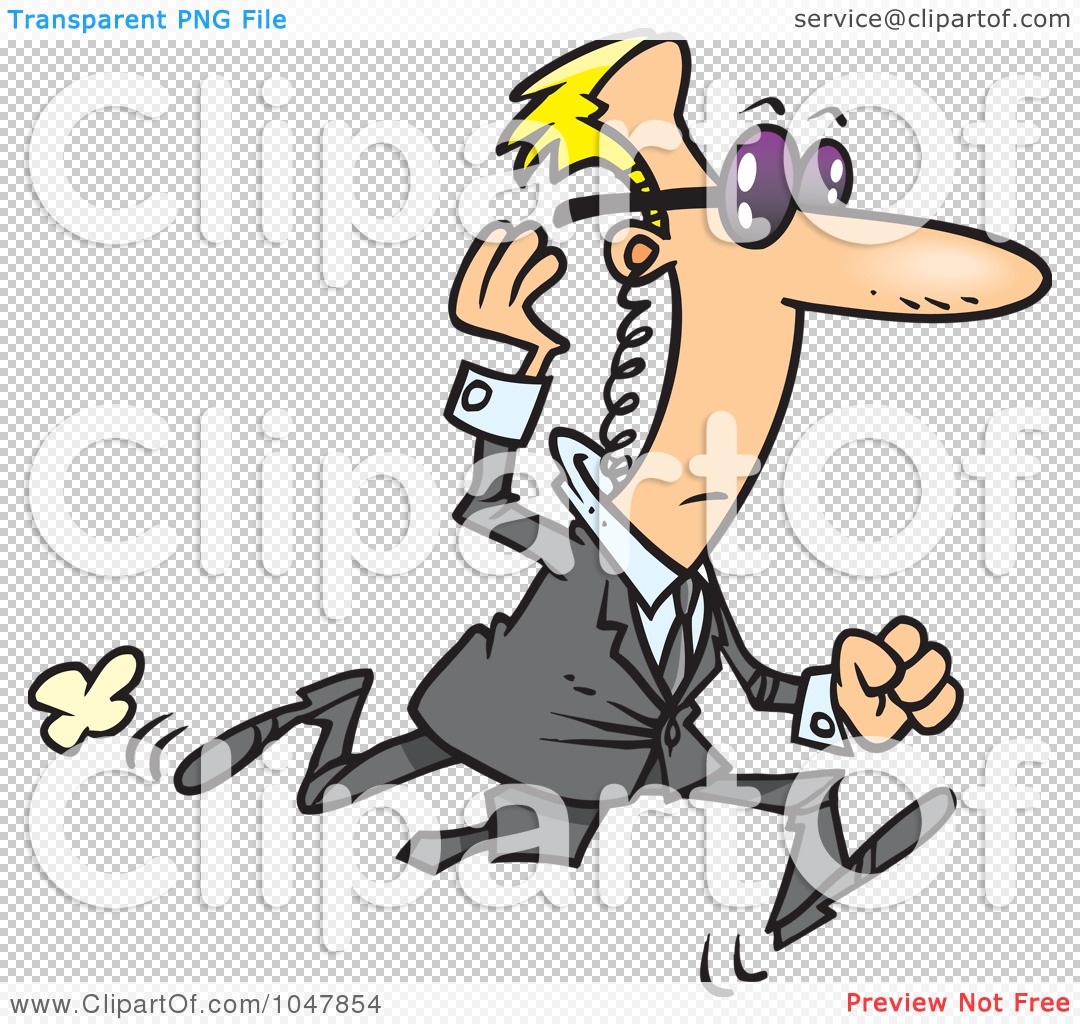 Rf  Clip Art Illustration Of A Cartoon Running Secret Service Guy
