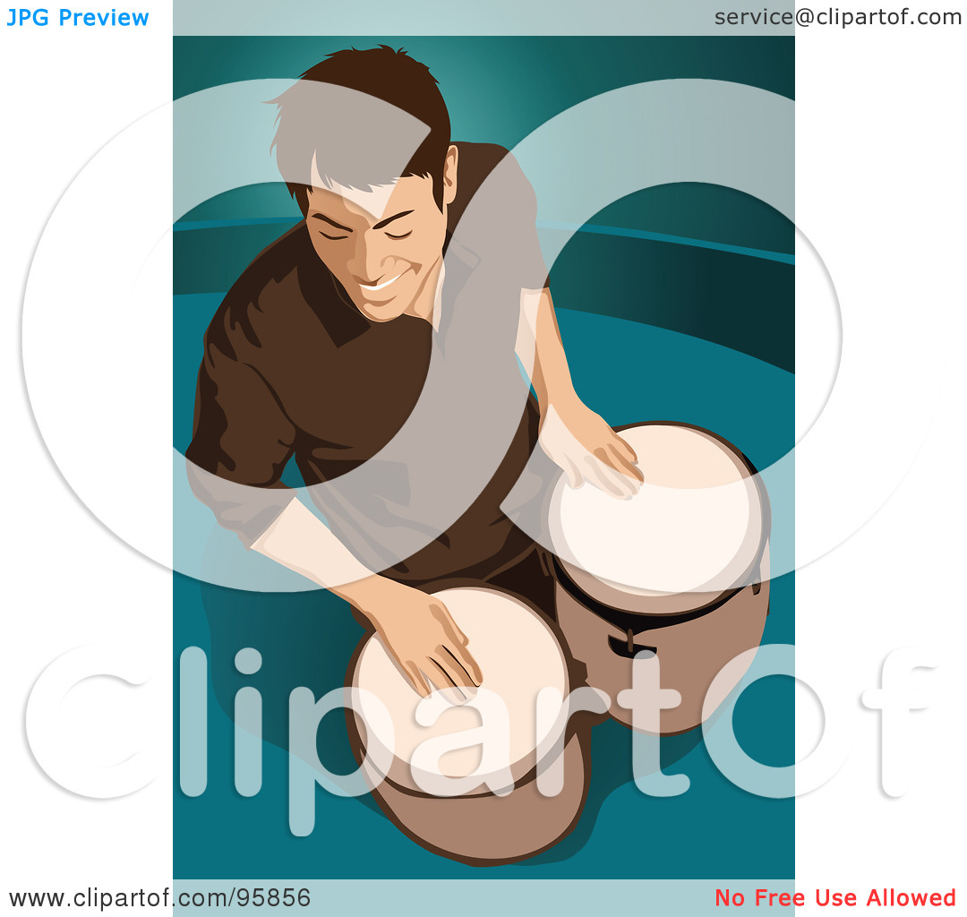 Royalty Free  Rf  Clipart Illustration Of A Bongo Drum Player   2 By