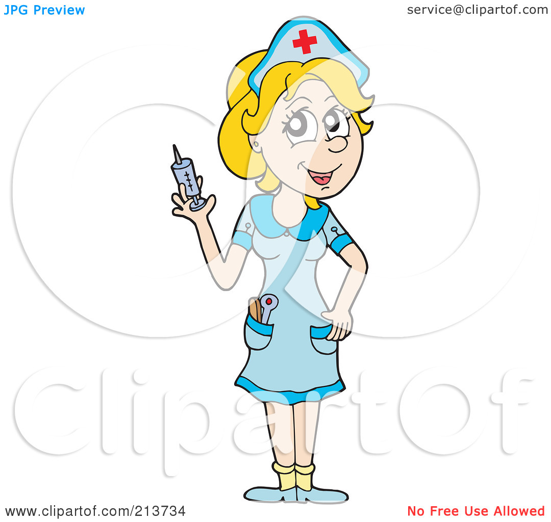 Royalty Free  Rf  Clipart Illustration Of A Female Nurse Holding A