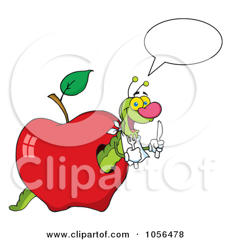 Royalty Free  Rf  Worm Eating Apple Clipart Illustrations Vector