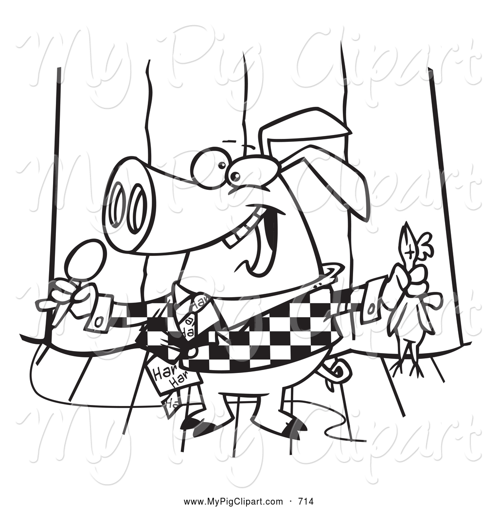 Stage Clipart Black And White Swine Clipart Of A Black And