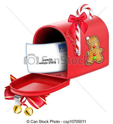 Stock Illustration   Whimsical Christmas Mailbox   Stock Illustration