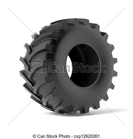 Tractor Tire Isolated On A White Background