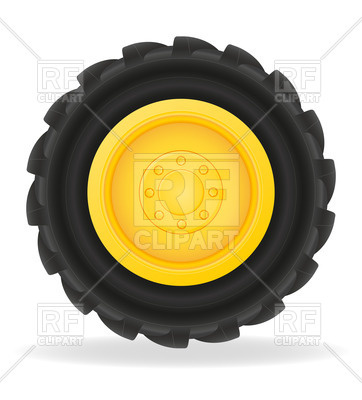 Tractor Wheel With Grooved Tire Casing 46953 Download Royalty Free