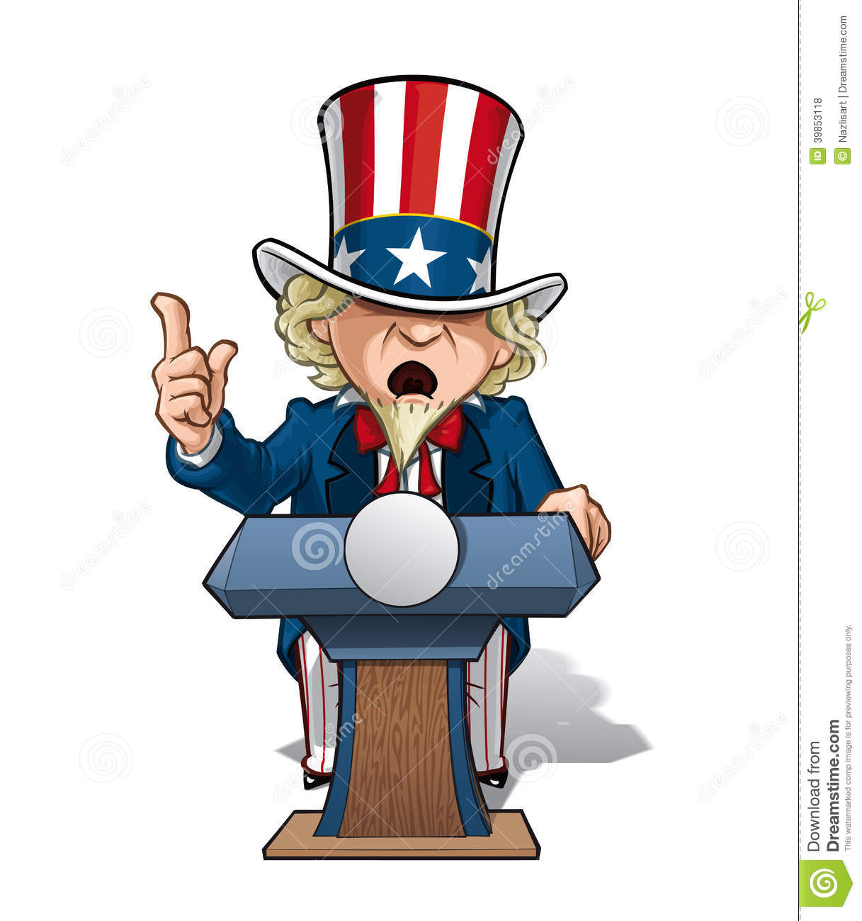 Uncle Sam Presidential Podium Intence Stock Illustration   Image