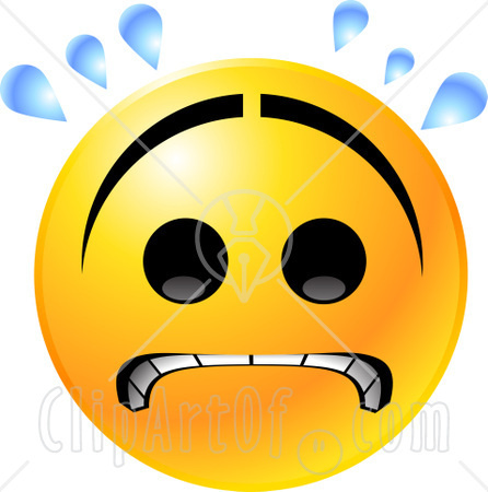 22161 Clipart Illustration Of A Yellow Emoticon Face With A Frown