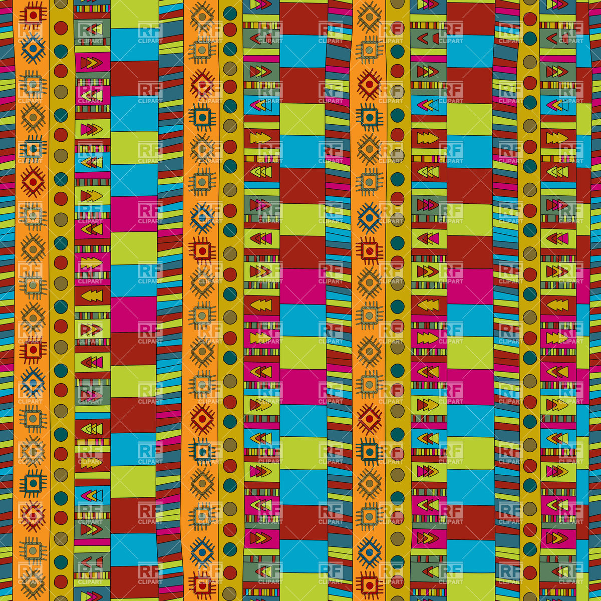 Abstract African Ethno Background In Vivid Colours Backgrounds