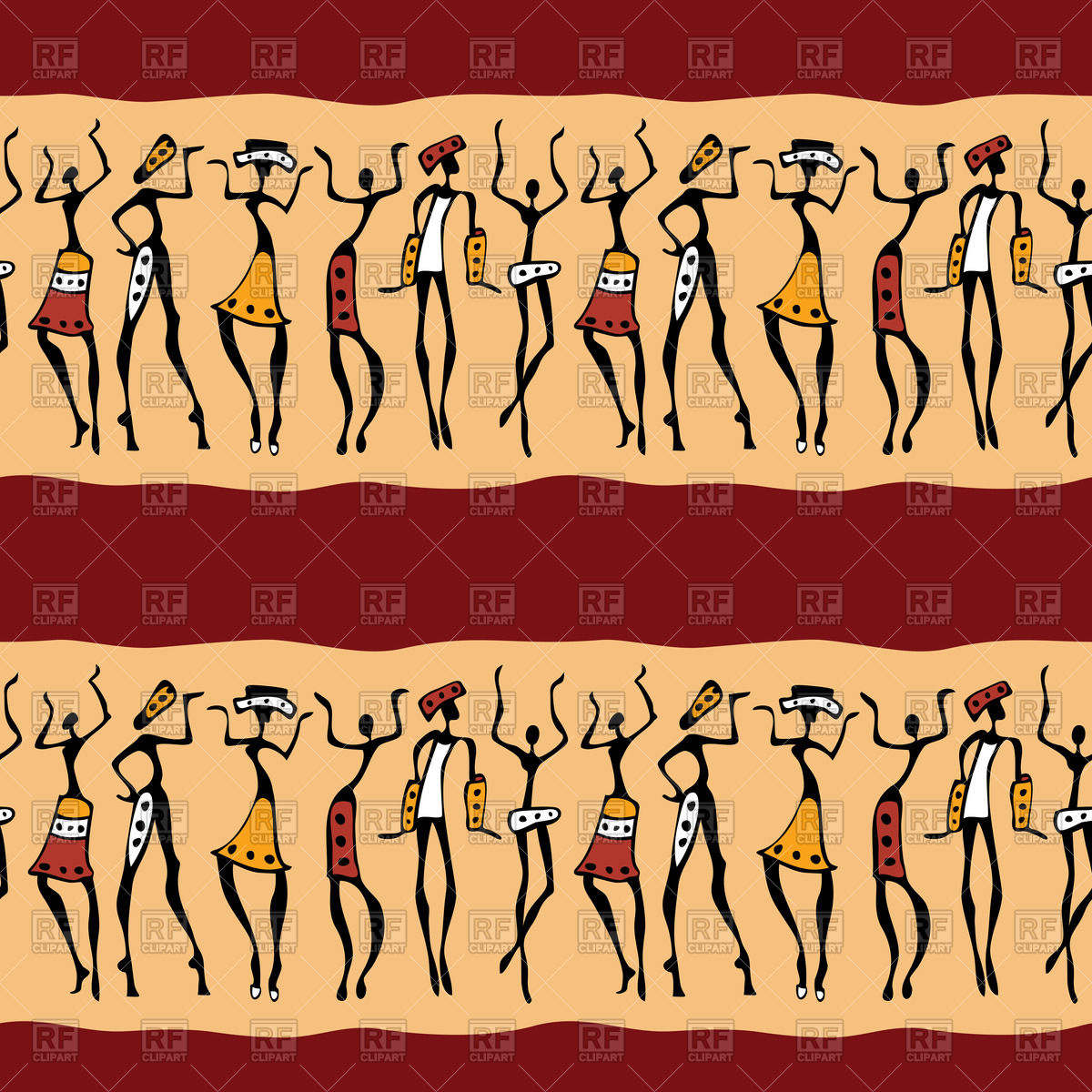 Background With African Dancers Download Royalty Free Vector Clipart