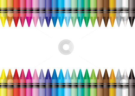 Border Crayon Stock Vector Clipart Brightly Colored Crayon Border    