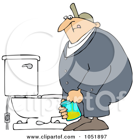 Clip Art Illustration Of A Woman Instructing A Man On A Drug Test