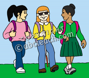 Clip Art  Kids  Walking To School 1 Color   Abcteach