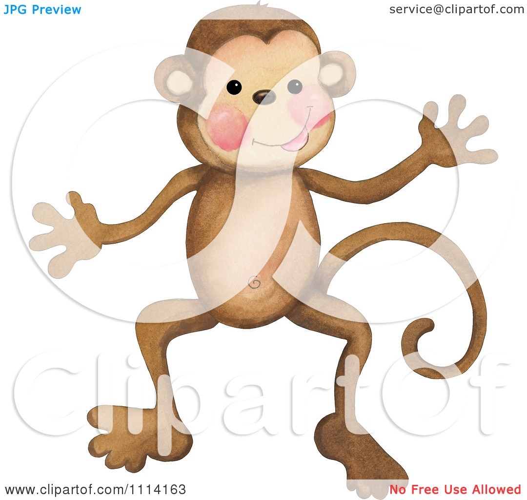 Clipart Cute Happy Monkey   Royalty Free Illustration By Gina Jane