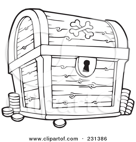 Coloring Page Outline Of A Treasure Chest By Visekart