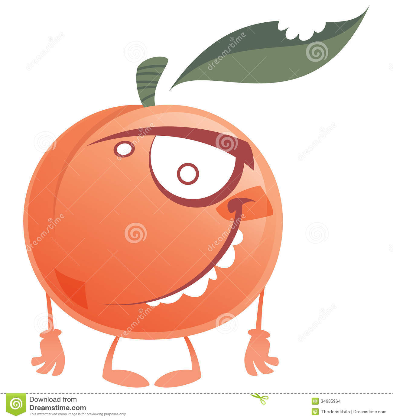 Crazy Cartoon Pink Peach Fruit Character Standing Stock Images   Image
