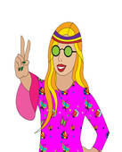 Dancing Hippie Chick Clipart